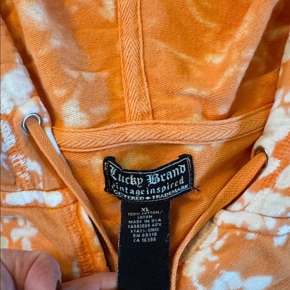 Vintage-Y2K-Lucky Brand Floral Rose AOP-Zip Up Hoodie Sweatshirt-XL-Cotton - Picture 2 of 5